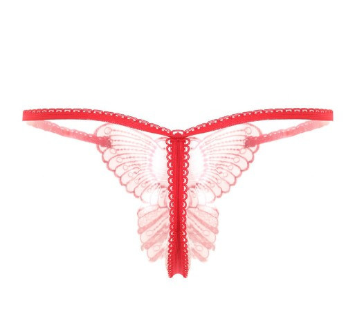 Трусики з розрізом та метеликом червоного кольору - розмір універсальний, (на резинці, тянуться) Київ - фото 6
