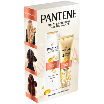 Набір косметики Pantene Pro-V Нескінченно довге Шампунь 400 мл + Бальзам-ополіскувач 220 мл (8006530042406) Вінниця - фото 2