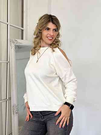 Жіноча ангорова кофта з розрізами "Girl" оптом | Батал | Розпродаж моделі Молочний, 50-52 Київ