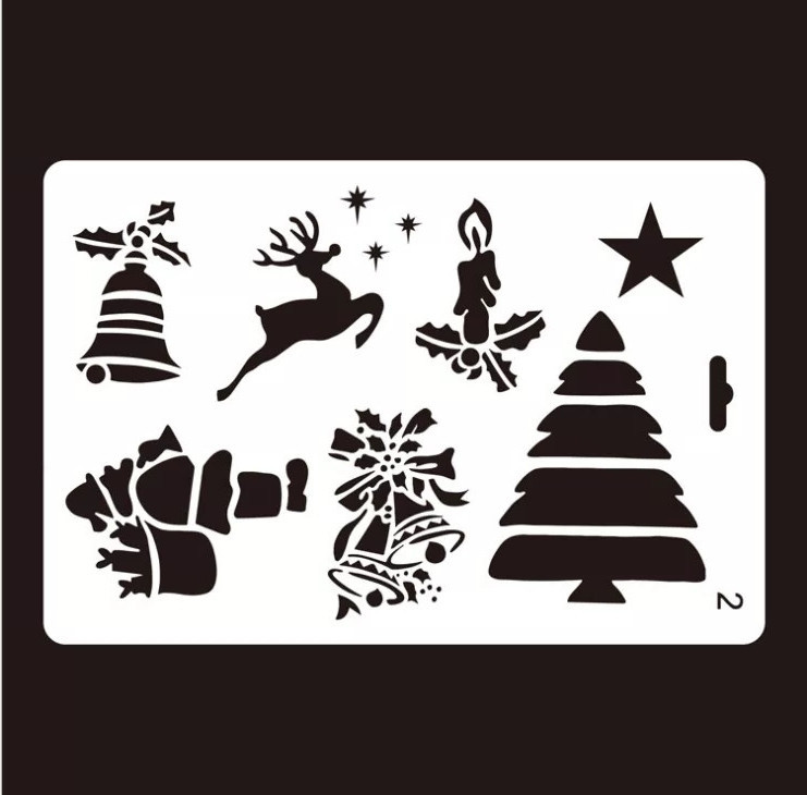 Трафарет для нового года на окно 17 на 26 см серый Киев - изображение 1