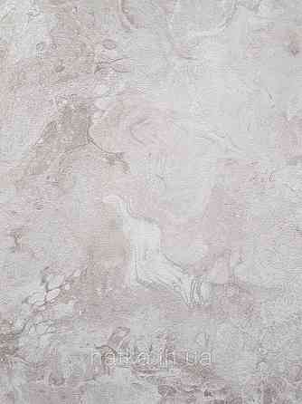 Шпалери вінілові на флізеліні гарячого тиснення DU&KA 1.06х10 вензель основа під штукатурку сірі коричневі Київ