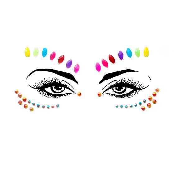 Самоклеючі стрази для макіяжу one size різнобарвний Київ