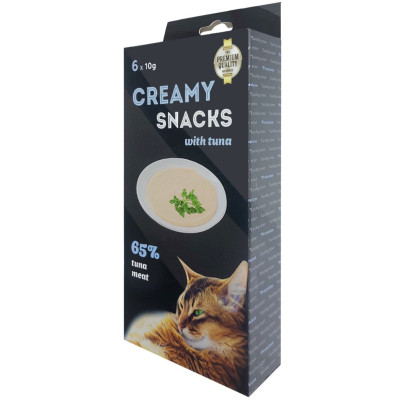 Лакомство для котов Lucky Star Мягкое пюре из мякоти тихоокеанского тунца и креветок в стеках 10 г (4820281500213) Вінниця - фото 1