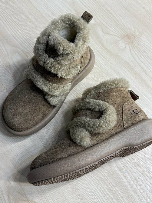 Ботинки женские Hengji 13-3 угги замшевые на меху с опушкой бежевые, 36, 23 см Киев - изображение 20