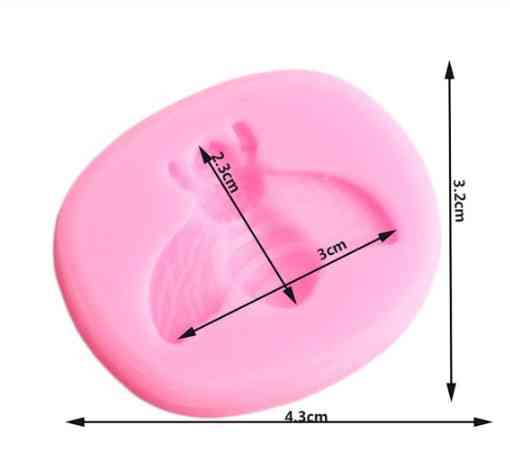 Молд силиконовый Пчела маленькая 32 на 43 мм розовый Киев