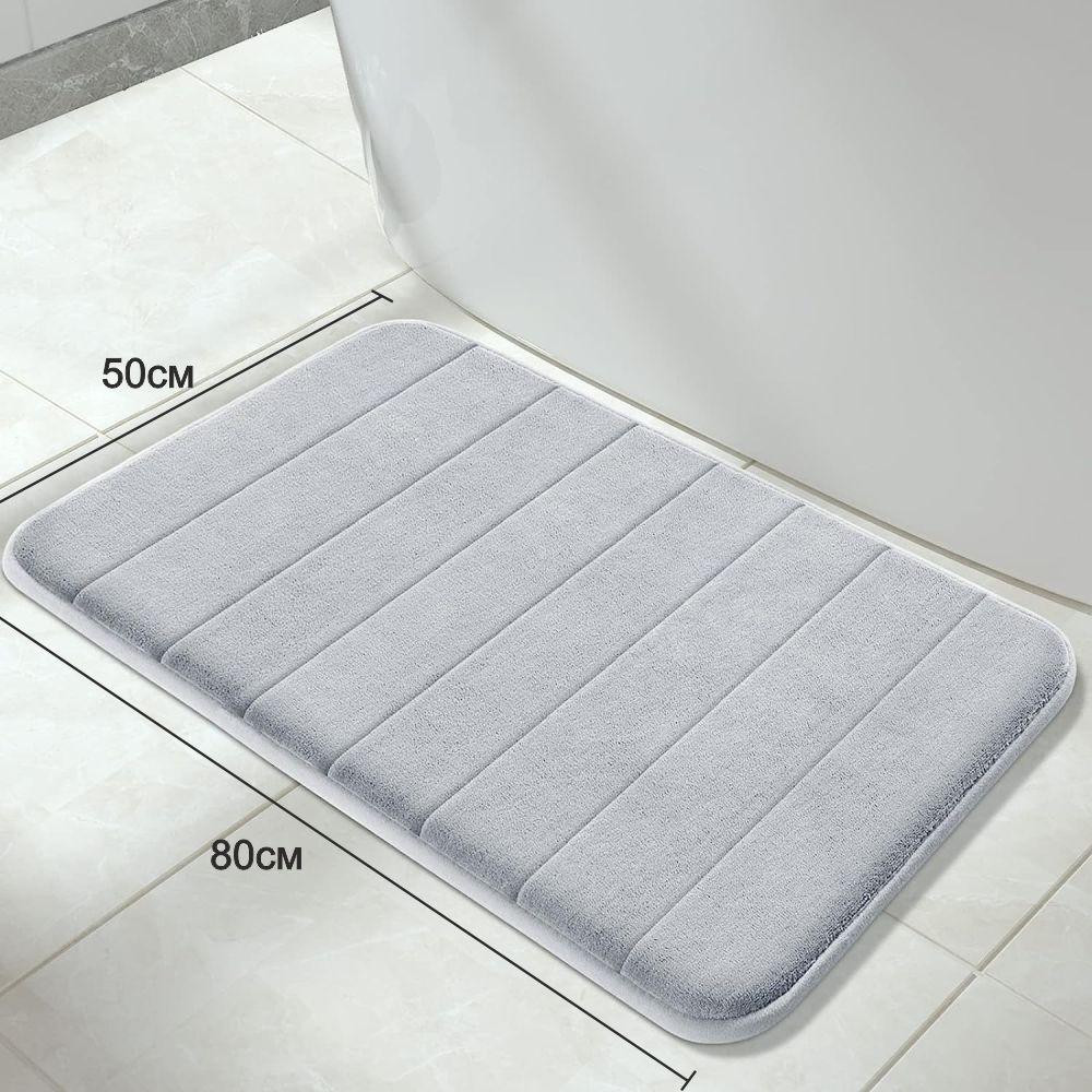 Современный коврик для ванной Aquarius с эффектом памяти Мягкий Антискользящий 50 х 80 см Серый в полоску Буча - изображение 2