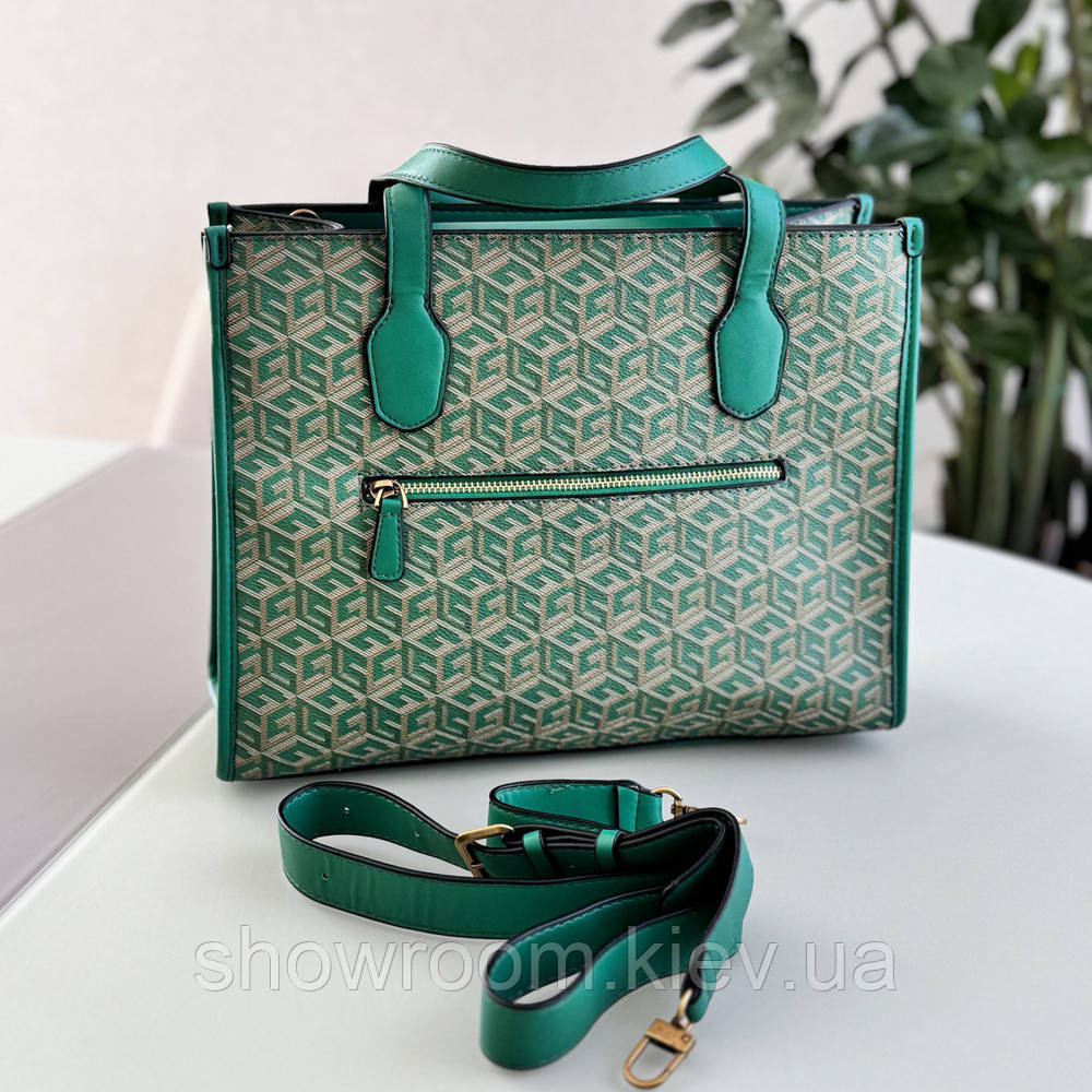 Жіноча сумка шоппер Guess (866522) зелена Київ - фото 9