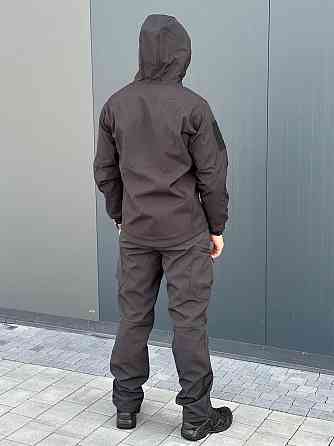 Осенняя водоотталкивающая и ветрозащитная черная куртка Softshell тактическая куртка для военнослужащих   WAR Львов