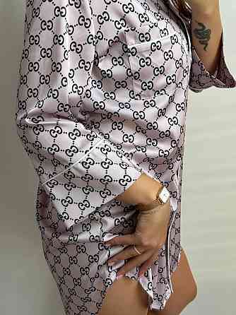 Жіноча нічна сорочка сатинова Гуччі Пудровий M Харків