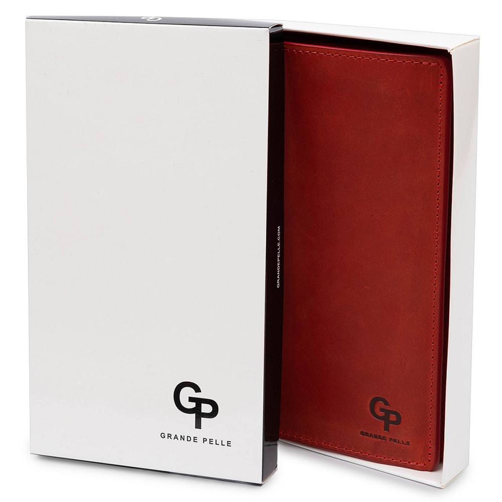 Кожаное женское матовое портмоне Красный (GRANDE PELLE) Киев - изображение 1
