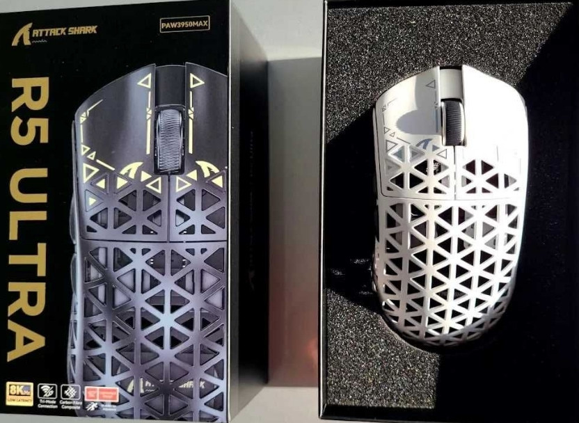 Мишка Attack Shark R5 Ultra PAW3950MAX з карбону бездротова ігрова. Харків - фото 2