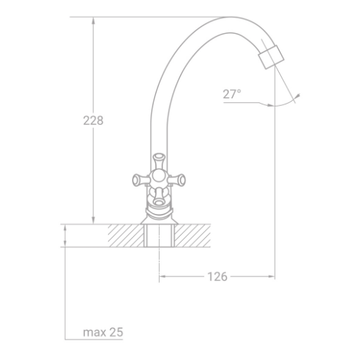 Змішувач VN 1/2" для кухні економ на гайці Tau Житомир