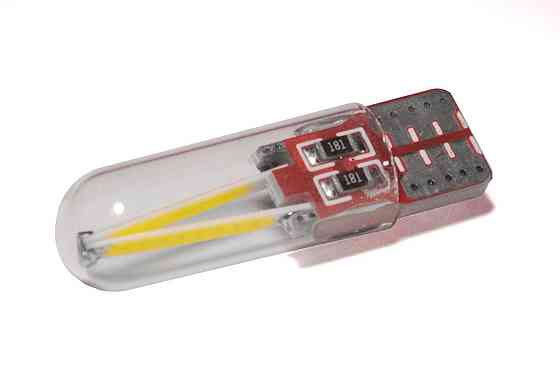 Светодиодная лампа StarLight T10 1 диод 12V COB 1W WHITE мультиполярная / стеклянная колба / печатная плата RED Харьков