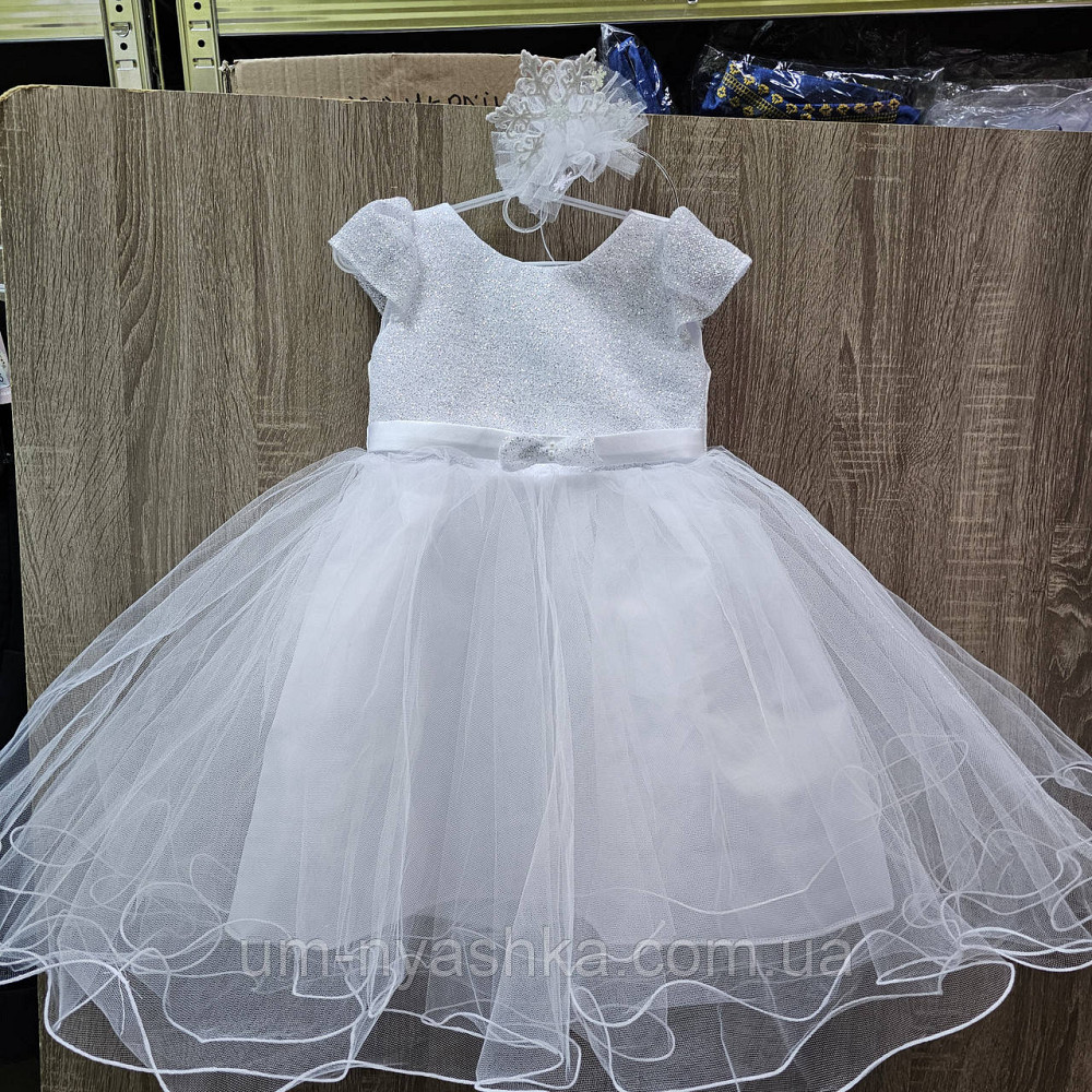 Сукня Сніжинка Біле ошатне плаття для дівчинки з глітером Кривий Ріг - фото 3