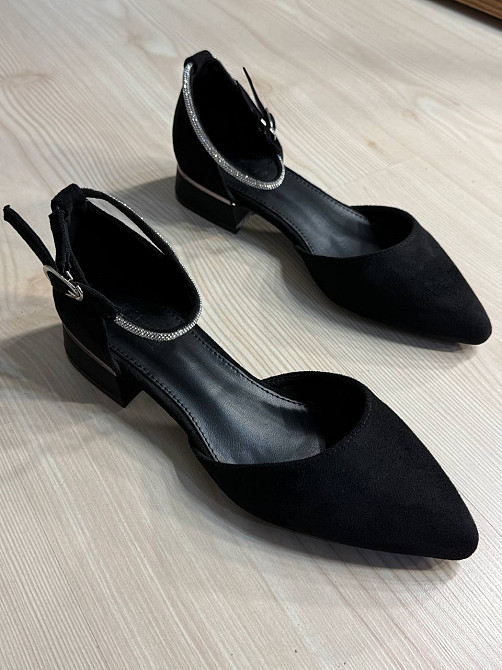 Туфли женские Meideli 023-1 Mary Jane с ремешком в камешках экозамша черные, 38, 24,4 см Киев - изображение 3