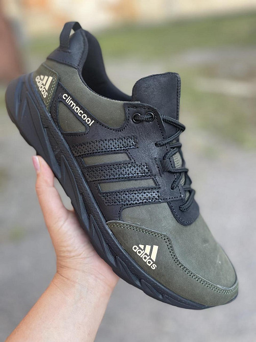 Кросівки осінь-весна натуральна шкіра чоловічі колір хакі 386-ч/з Харьков - изображение 3