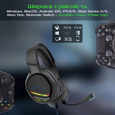 Навушники Vertux Tokyo 7.1 Mini Jack 3.5мм Blue (tokyo.blue) Вінниця - фото 7