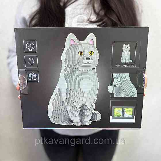 Конструктор британський кіт сірий із рамкою 2903 деталей DMG 008 J-AREA Pet Cat Хмельницький