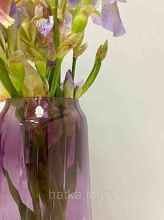 Ваза скляна 14*14*35 см "Марахуш" рожеве товсте скло Київ