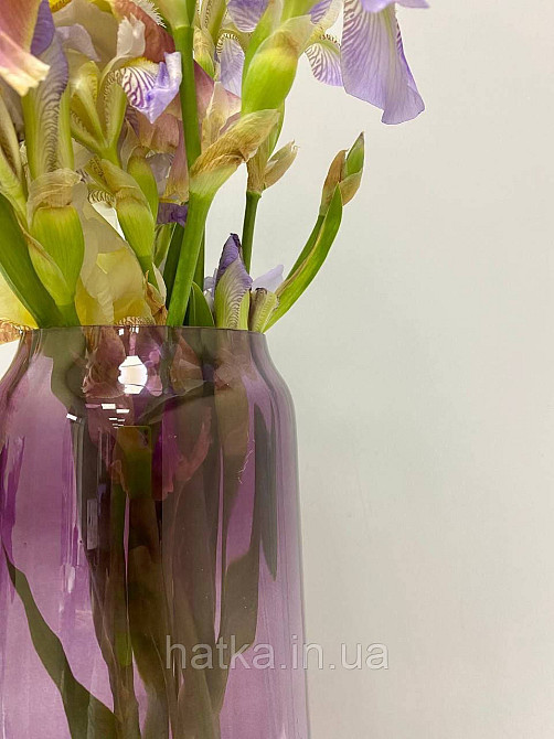 Ваза скляна 14*14*35 см "Марахуш" рожеве товсте скло Київ - фото 3