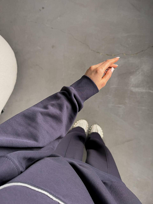 Женский стильный прогулочный оверсайз костюм двойка: кофта и штаны турецкая трехнитка петля пинье Одесса - изображение 7