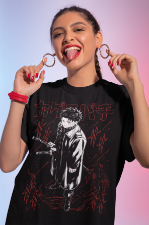 Футболка для мальчика аниме Магическая битва оверсайз (рост от 165 до 180 ) Черний AnimeJ0615m Днепр