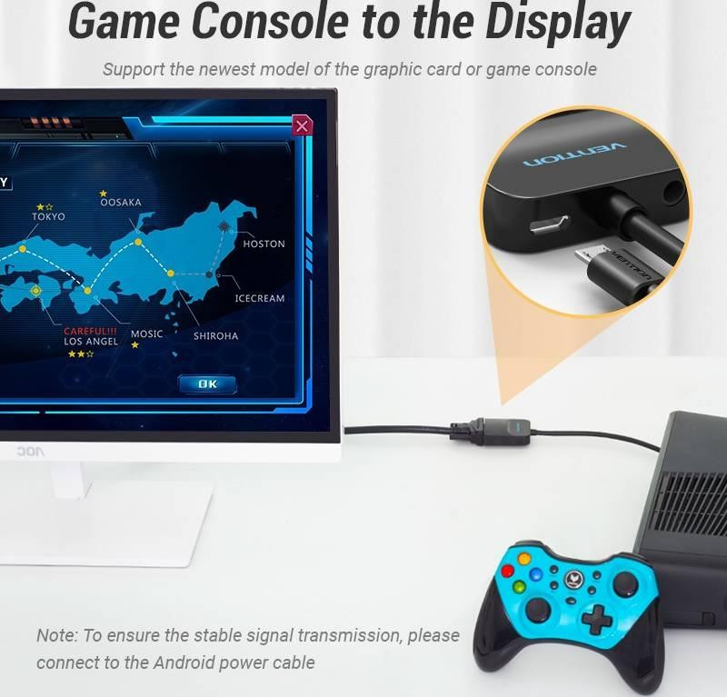 Адаптер HDMI-VGA с аудио и USB, 0.15м, черный Киев - изображение 2