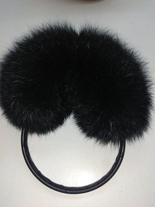 Хутряні навушники дитячі з кролика Чорний Харків - фото 7