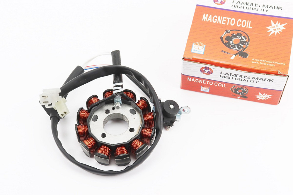 Статор магнето (генератора) Yamaha JOG SA-36J / 39J (12 котушок роз'єм "мама / мама 2 + 2") Київ - фото 1