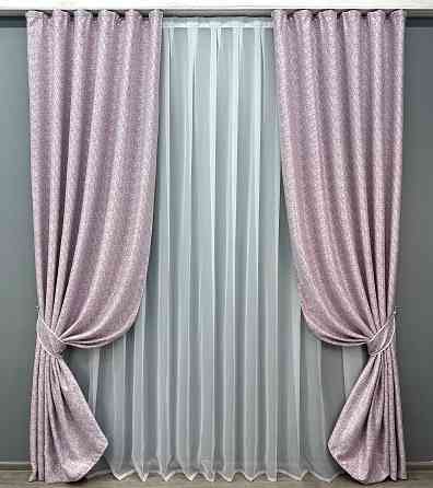 Комплект готовых штор VR-Textil Софт № 1729ш Фуксия с белым 150х270 см 2 шт (33-0648) Киев