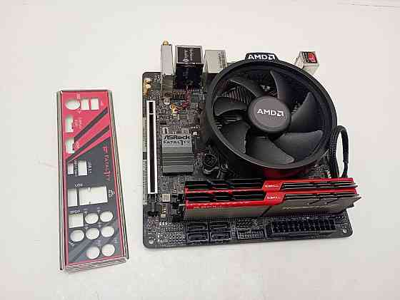 Комплект: материнська плата ASRock B450 Gaming-ITX/ac + Amd Ryzen 5 2600 + 8+8 Gb DDR4 G.Skill Trident Z (товар вживаний) Луцк