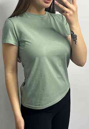 Базовая футболка женская удлиненная Фисташковый XL Харьков