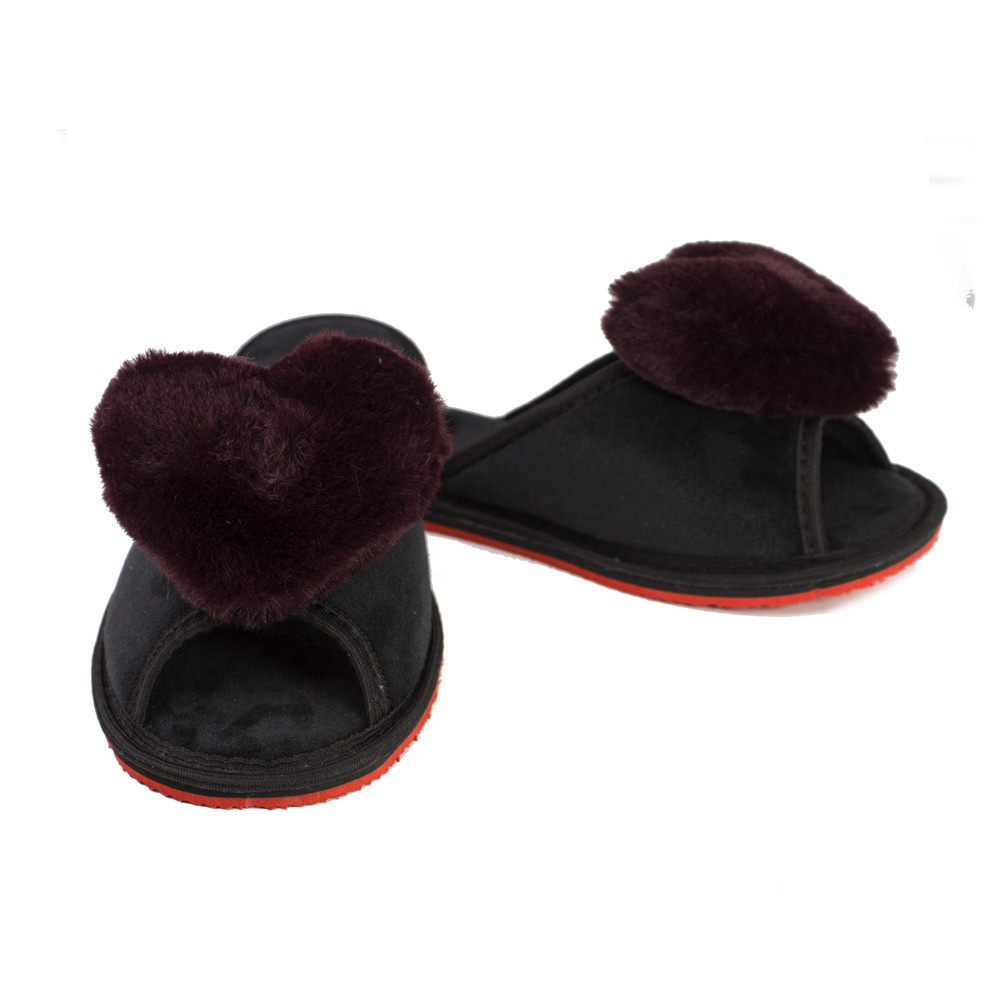 Тапочки жіночі велюр закриті із серцем Pago Одеса - фото 2