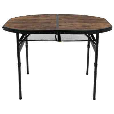 Туристичний стіл Bo-Camp Woodbine Oval 100x70 cm Black/Wood look (1404185) Вінниця