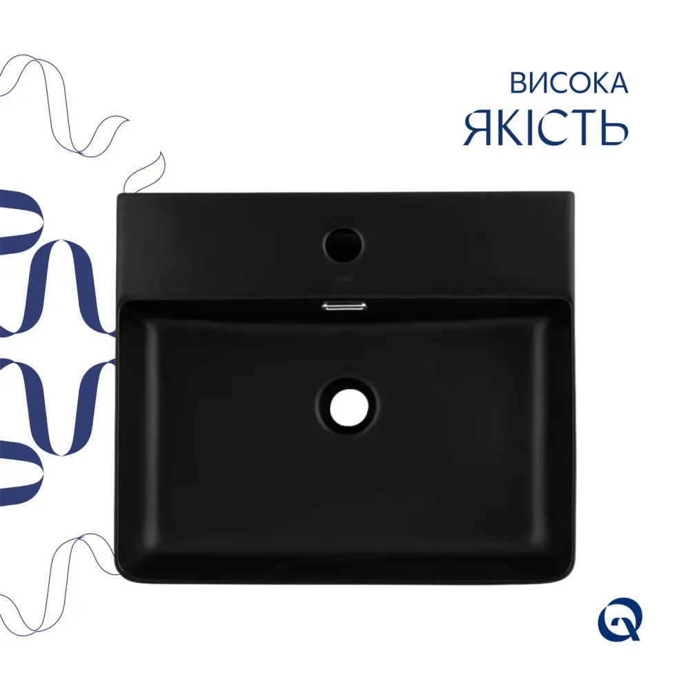 Раковина Qtap Nando LT 500х420х130 Matt black QT12116146AMB Київ - фото 10