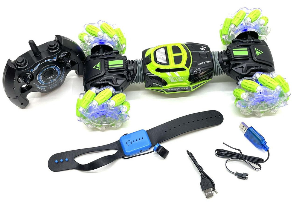 Машина трюкова Limo Toy перевертень всюдихід 2 пульта дистанційного керування Вид 3 Зелена (М 5508) Чернігів - фото 1