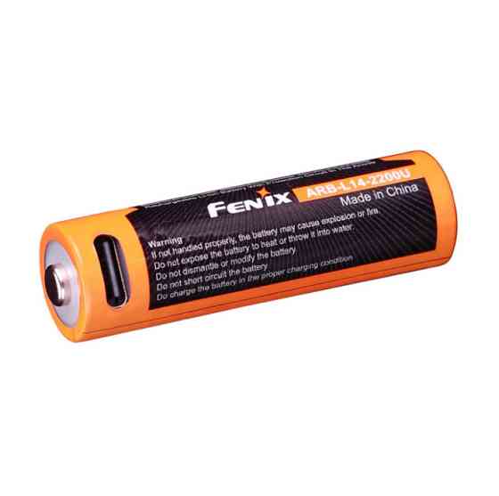 Аккумулятор 14500 АА Fenix ​​ARB-L14-2200U Type-C (Черно-оранжевый) Винница