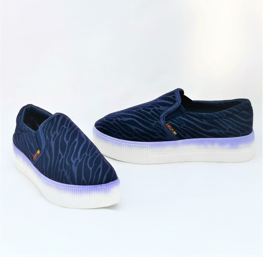 .Женские Синие Слипоны Мокасины на Высокой Толстой Подошве (размеры: 36,37,38,39,41) Днепр - изображение 10