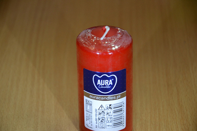 Свічка столова циліндр Bispol AURA Candles sw50_100_030 Червоний Киев - изображение 5