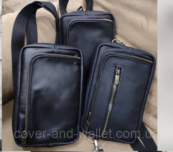 Стильная мужская сумка слинг на пояс или на грудь из натуральной кожи PS Leather Киев - изображение 3