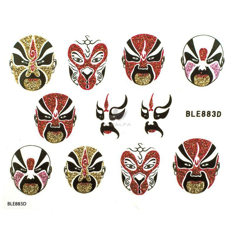 Наклейки для ногтей Хэллоуин маски 5 на 6 см разноцветный Киев - изображение 2