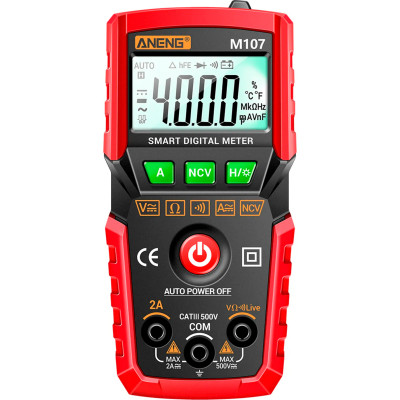 Цифровий мультиметр ANENG M107, V, A, R, C, T (M107) Вінниця - фото 1