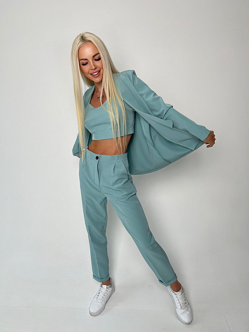 Костюм-трійка з топом "Vanity" оптом I Розпродаж моделі Фісташковий, 42 Київ - фото 2