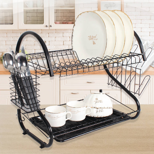 Сушарка для посуду двоярусна довга MR-1025-53-BLACK Basic Maestro Житомир - фото 2