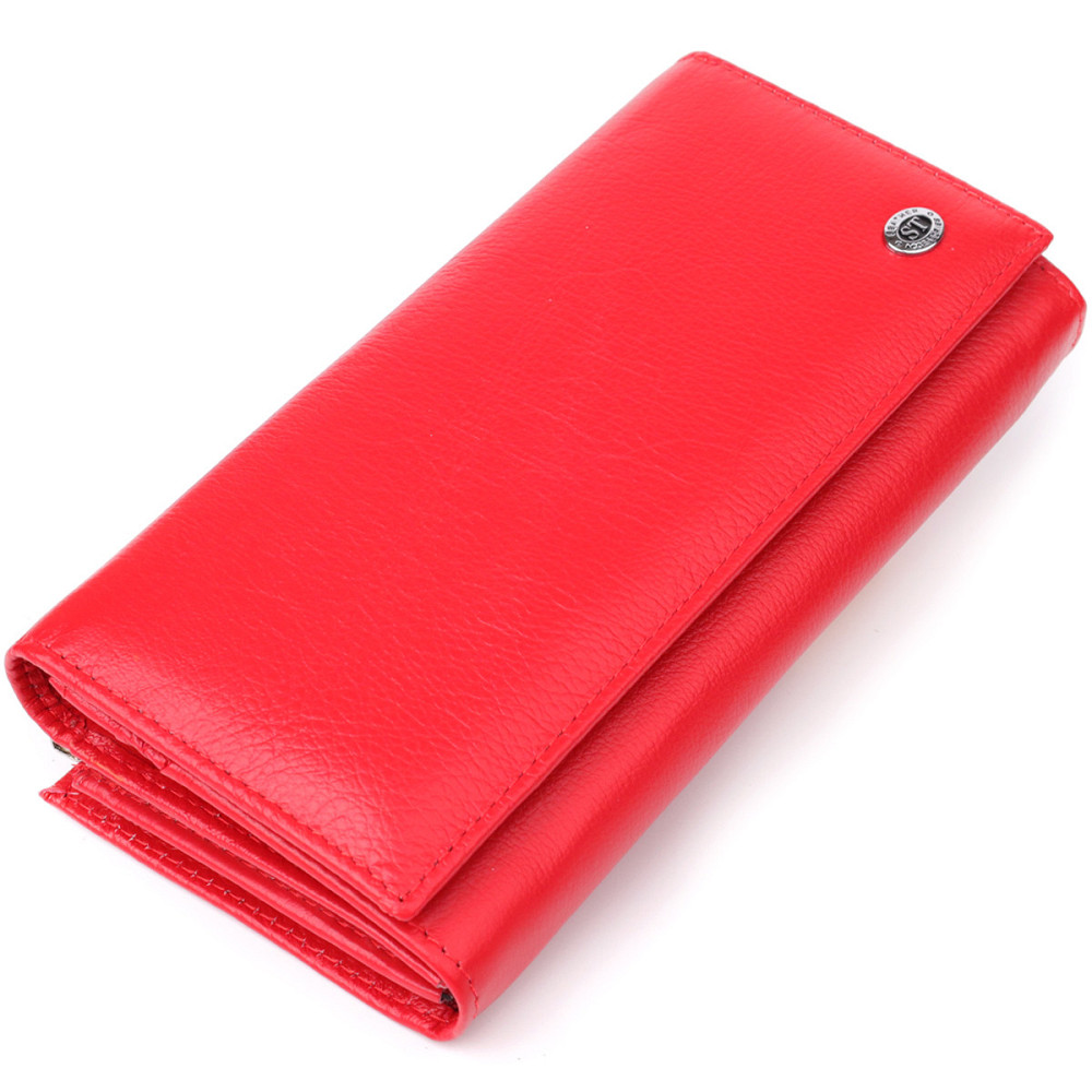 Яркий женский кошелек на магнитах из натуральной кожи Красный (ST Leather) Киев - изображение 5