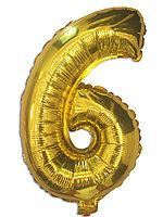 Куля фольгована золотою цифрою "6", 100 см у пакованні (1 пачка) Харків - фото 1