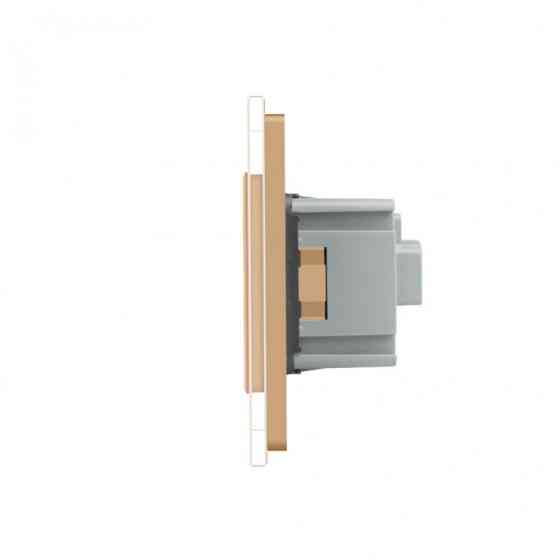 LIVOLO Розумний сенсорний прохідний/перехресний вимикач 1 сенсор 2 розетки Livolo золотий скло Коломия