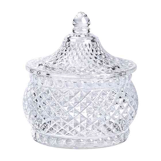 Цукерниця скляна з кришкою Ø 8 см кругла HP-YH-4 Коломия
