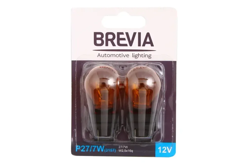 Лампа 12В 27/7 Вт P27/7W Brevia оранжева (2 шт). Вінниця - фото 1