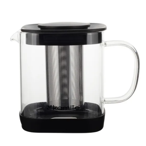Заварник 1000мл зі з'ємним ситечком скло/нержавіюча сталь 0777M KAMILLE Житомир